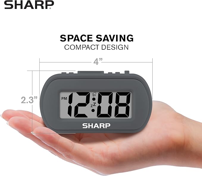 Sharp Digital Alarm Clock – Tactile Plastic Case - Image 6