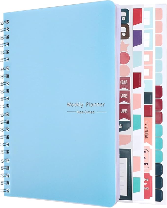 Undated Weekly Planner with Habit Tracker, 52 Weeks To Do List Notebook A5 by Thboxes