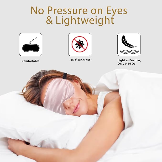 Silk Sleep Masks for Sleep, 4 Pack Super Soft Sleep Mask for Women & Men - Image 3