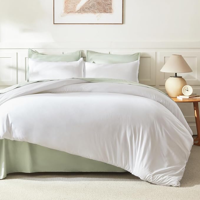 Litanika White Comforter Full Size Set, 3 Pieces Lightweight Solid Bedding - Image 6