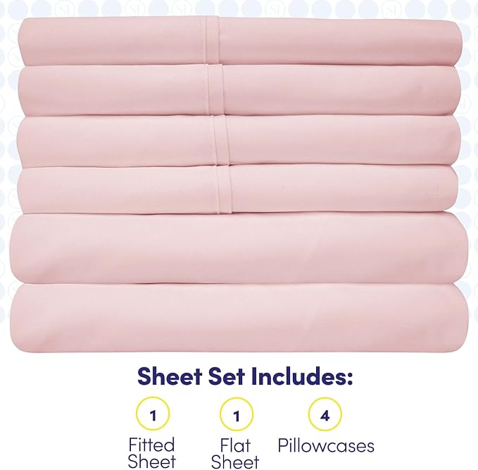 Queen Sheets Pale Pink - Image 4