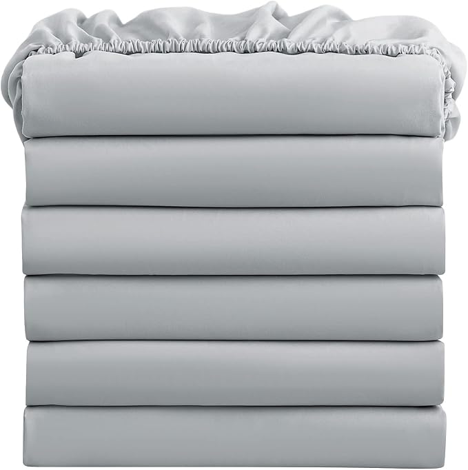 FreshCulture Twin Fitted Sheets, Bulk Pack of 6, Deep Pocket, Soft Microfiber by FreshCulture