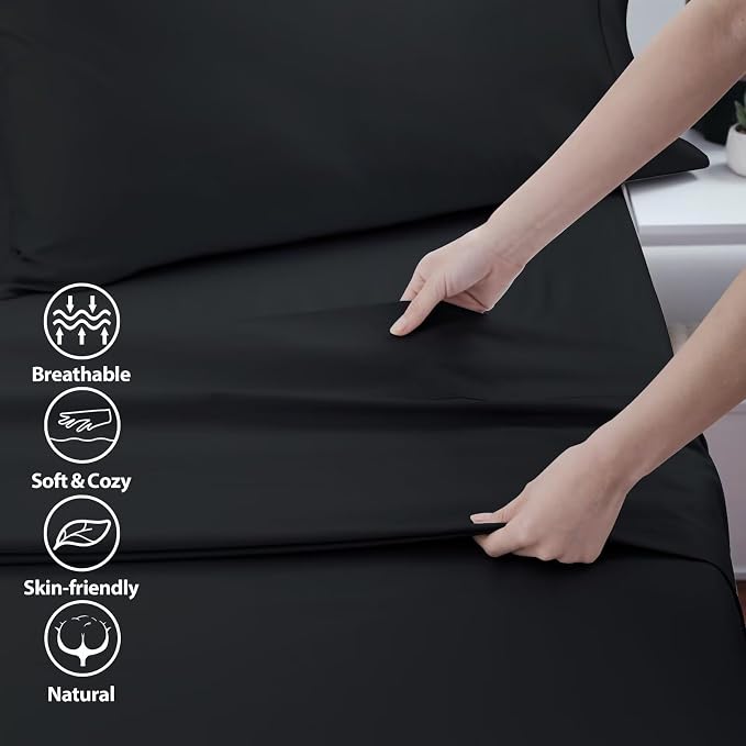2-Pack Cotton King Flat Sheet Only, 600 Thread Count 100% Egyptian Cotton Top - Image 3