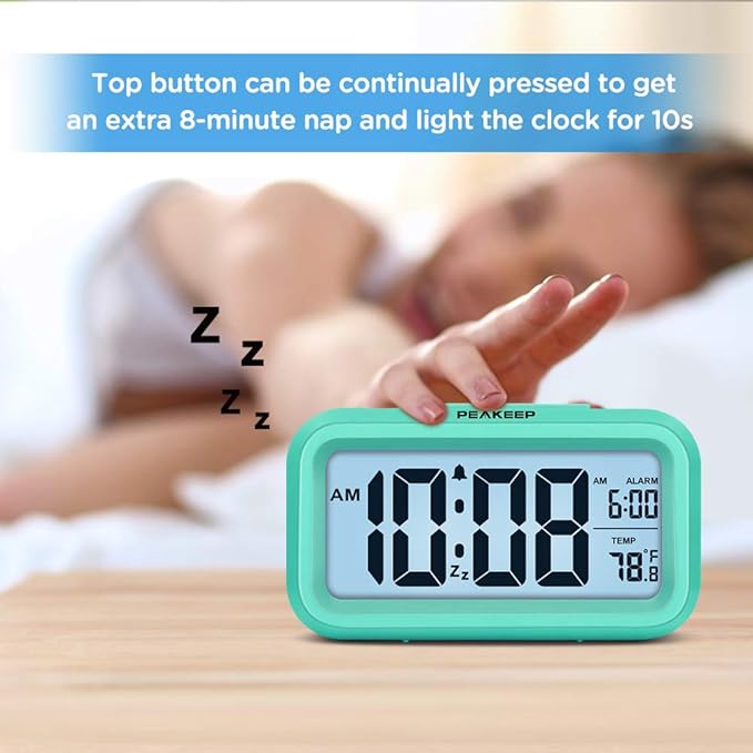 Peakeep Night Light Digital Alarm Clock Battery Operated - Image 3