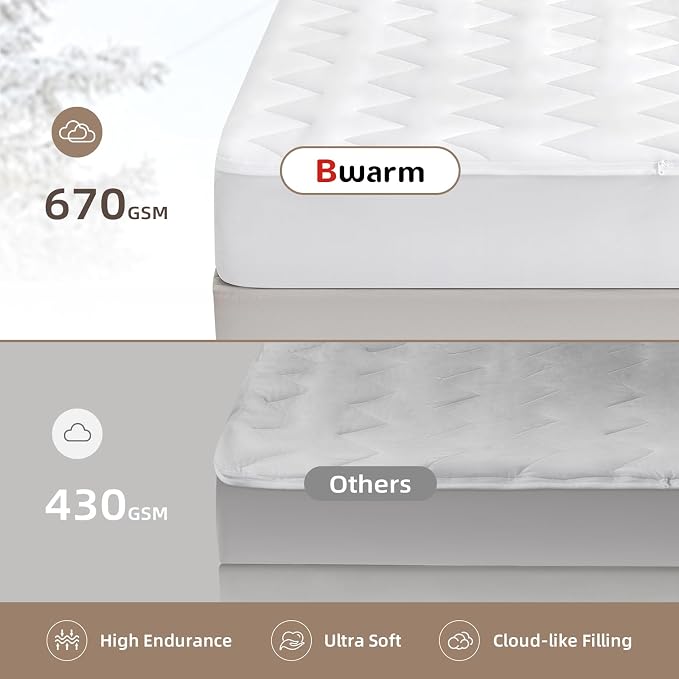 Bwarm Premium Multi-Zone Electric Heated Mattress Pad Twin XL Size, 9 Heat - Image 8