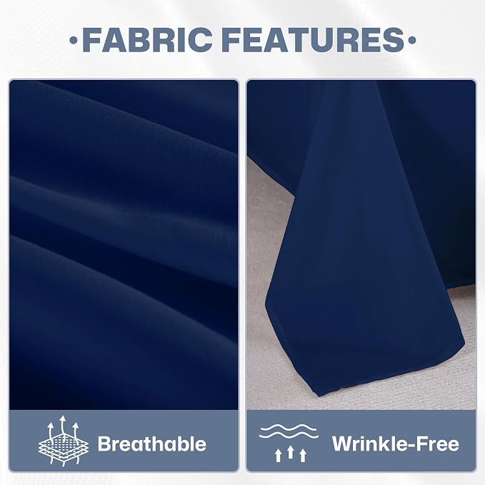 Lavisun Flat Sheets 2 Pack, Hotel Quality Flat Bed Sheets, Brushed Microfiber - Image 4