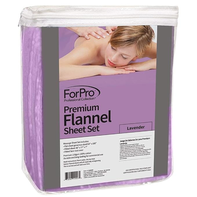 ForPro Premium Flannel 3-Piece Massage Sheet Set, - Image 2