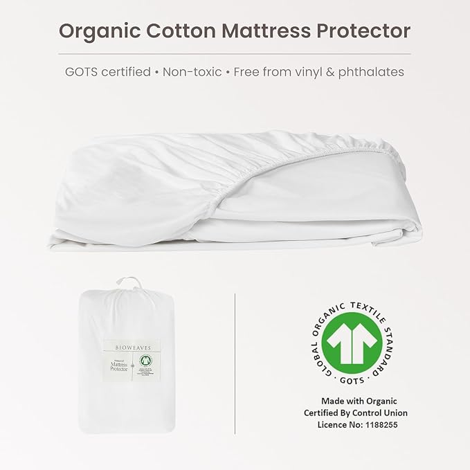 Bioweaves Organic Waterproof Mattress Protector – GOTS Certified Organic Cotton - Image 2