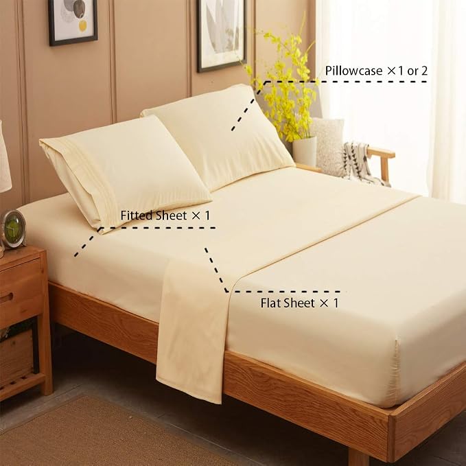 SONORO KATE Bed Sheet Set Super Soft Microfiber 1800 Thread Count Luxury - Image 2