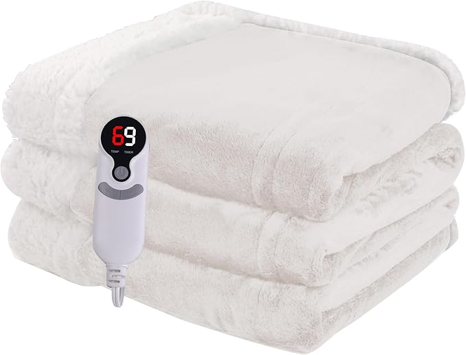 Heated Blanket Electric Blanket Full Size 72''x84'' by Minervada