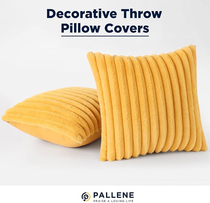 Pallene Faux Fur Plush Throw Pillow Covers 20x20 Set of 2, Luxury Soft Fluffy - Image 7