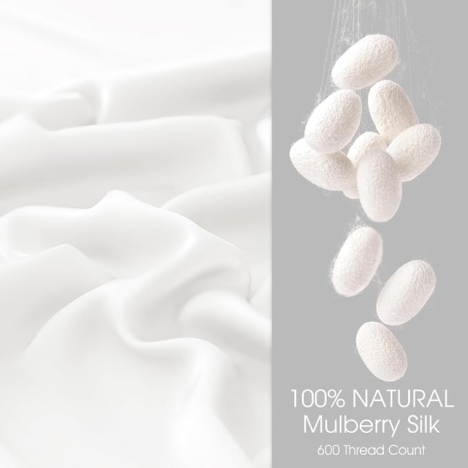 100% Silk Pillow Cases 2 Pack King Size Mulberry Silk Pillowcase - Image 2