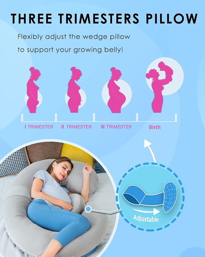 QUEEN ROSE Pregnancy Pillow, E Shaped Body Pillows - Image 2