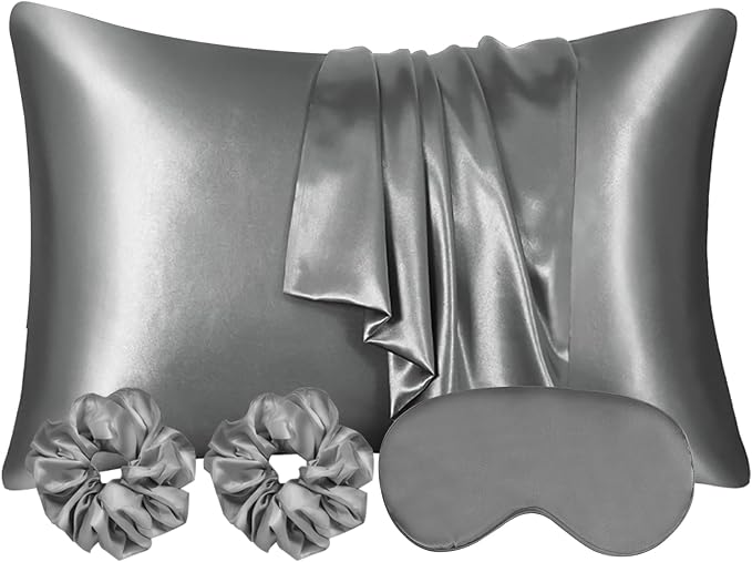 AUAUY 2 Pack Satin Silk Pillowcase, 19.69x31.50in Silk Pillowcases by AUAUY