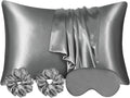 AUAUY 2 Pack Satin Silk Pillowcase, 19.69x31.50in Silk Pillowcases by AUAUY
