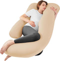 Sasttie Pregnancy Pillows for Sleeping, Jumbo U Shaped Cooling Full Body Pillow by SASTTIE