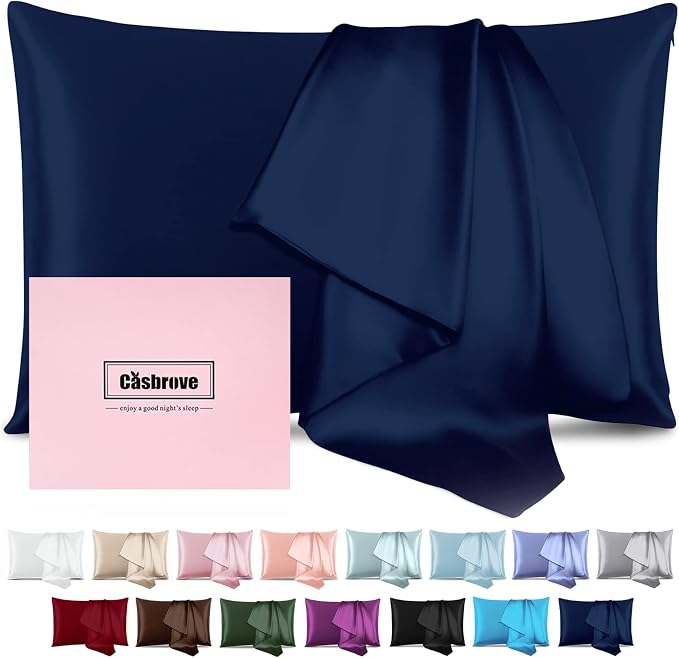 Silk Pillowcase for Hair and Skin Mulberry Silk Pillowcase Soft Breathable by Casbrove