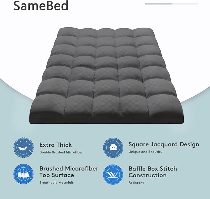 SameBed Mattress Topper Full, Extra Thick Mattress Pad Cover - Image 2