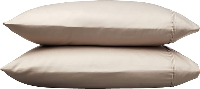 Amazon Basics 400 Thread Count Cotton Pillow Cases, Stone Gray - Image 3