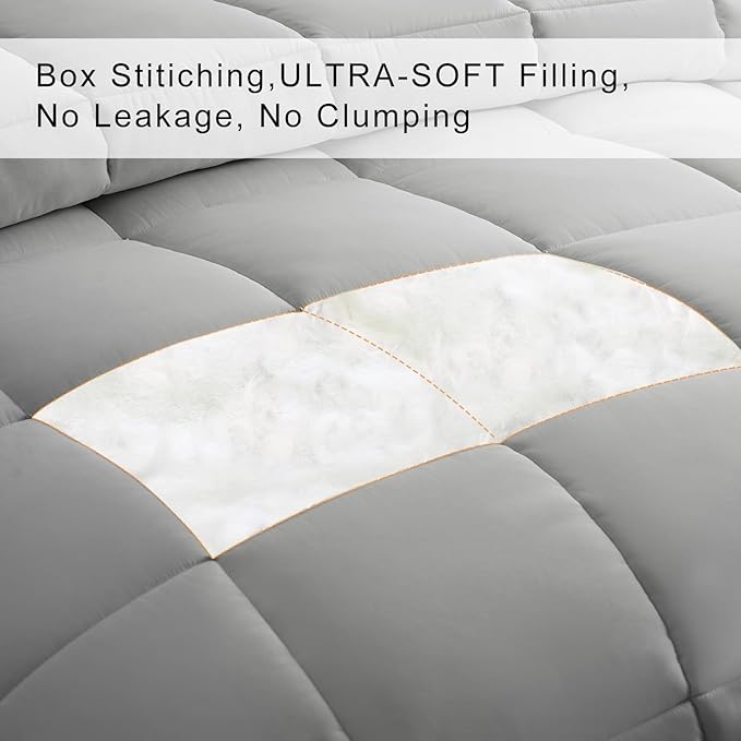 COHOME Oversized King Size Comforter, All-Season Quilted Down Alternative Duvet - Image 3