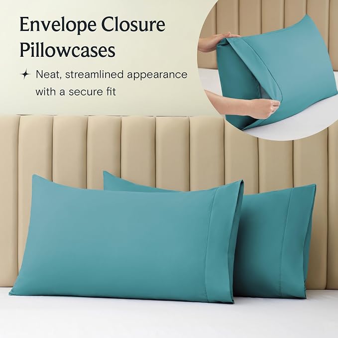 LuxClub 4 PC Queen Sheet Set, Breathable Luxury Bed Sheets, Deep Pockets 18" - Image 7