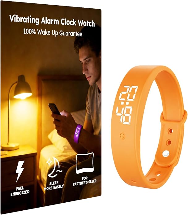 Vibrating Alarm Clock Watch for Heavy Sleepers, Silent Wake Up Bracelet & Smart by Unknown