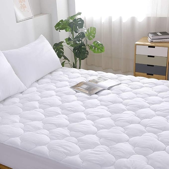 WhatsBedding Waterproof Mattress Pad Cal-King Cotton Top Down Alternative - Image 7