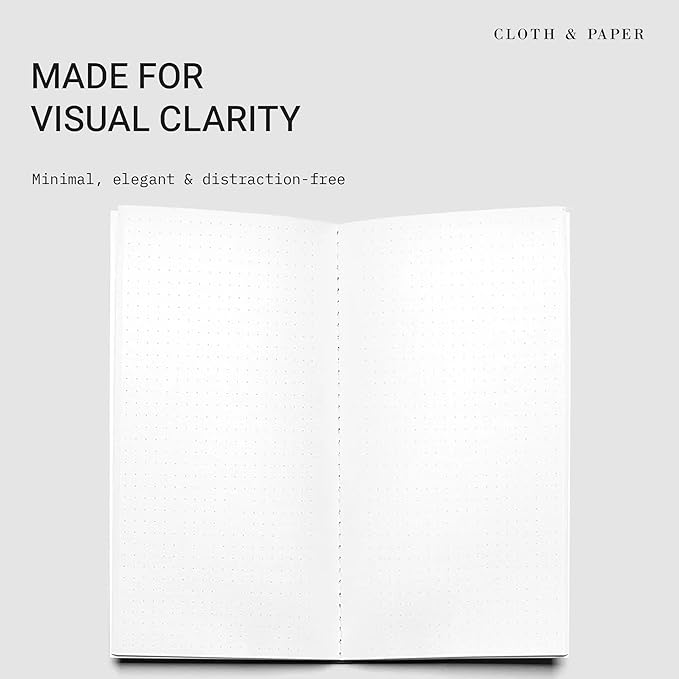 Cloth & Paper Travel Notebook | Dot Grid Journal – Avant Garde | A5 Slim Dotted - Image 2