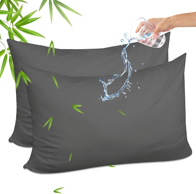 Gogreen Bamboo Rayon Waterproof Pillow Protector, Breathable Pillow Cover by GOGREEN