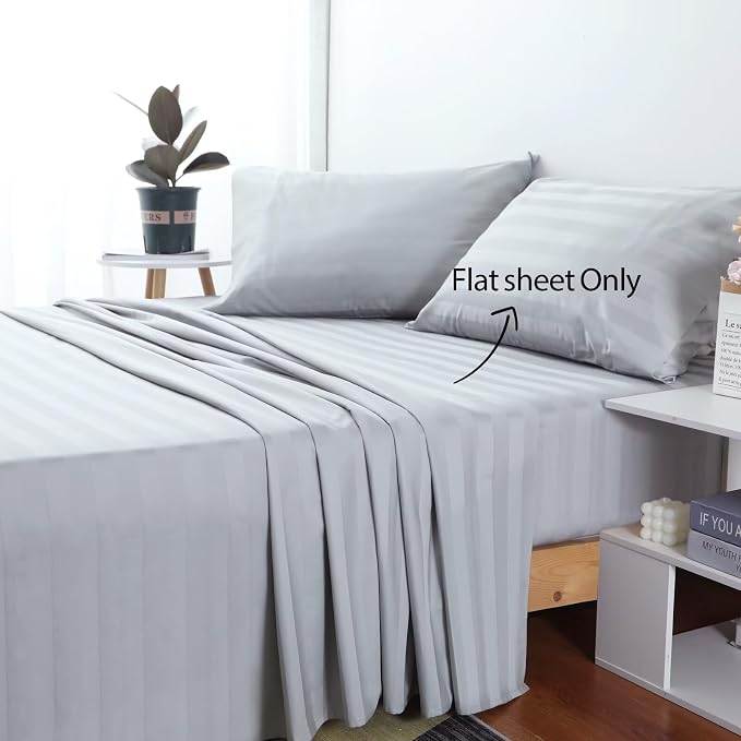 2-Pack Cotton King Flat Sheet Only, 600 Thread Count 100% Egyptian Cotton Top - Image 2