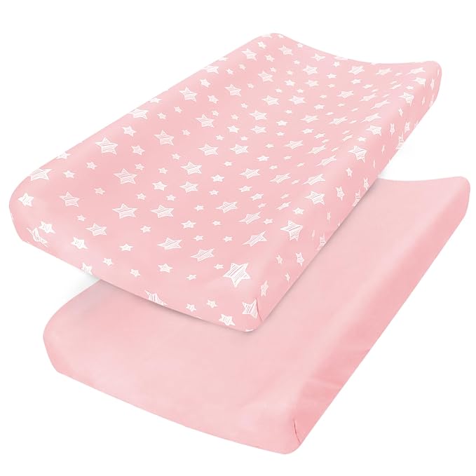 Changing Pad Cover for Girls 2 Pack, Lovely Print Soft Diaper Change Table by Moonsea