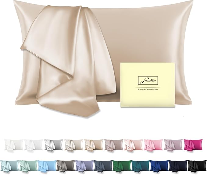 Mulberry Silk Pillowcase for Hair and Skin Pillow Case by Suatien