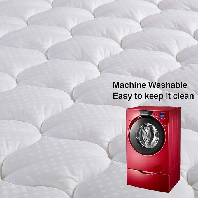 LEISURE TOWN Cotton King Mattress Pad Fitted Quilted Mattress Cover Pillow Top - Image 5