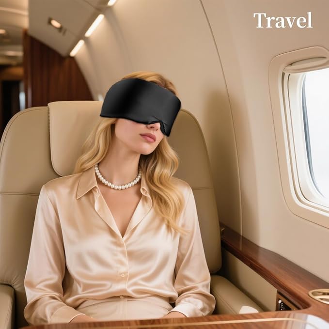 USlixury Silk Sleep Mask, 3D Contoured Sleeping Masks, 100% Mulberry Silk - Image 6