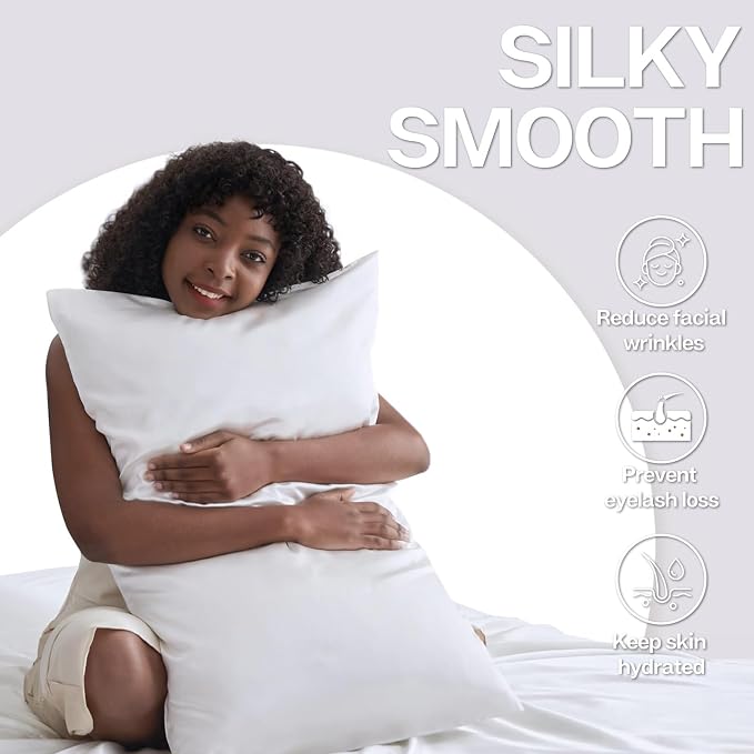 MR&HM Satin Pillowcase for Hair and Skin, Silk Satin Pillowcase 2 Pack - Image 4