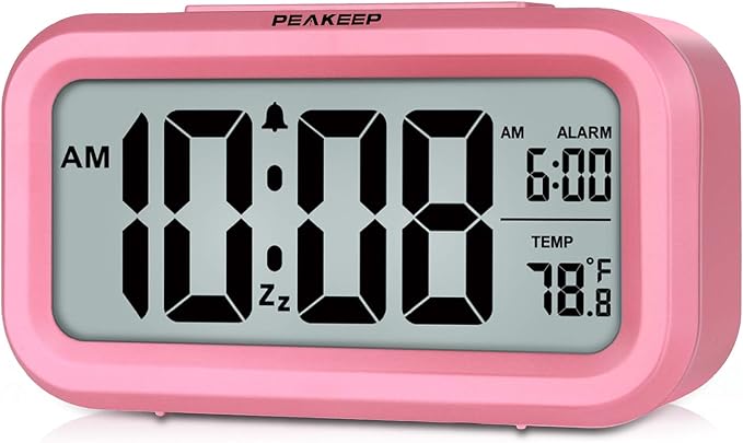 Peakeep Night Light Alarm Clock Battery Operated by PEAKEEP