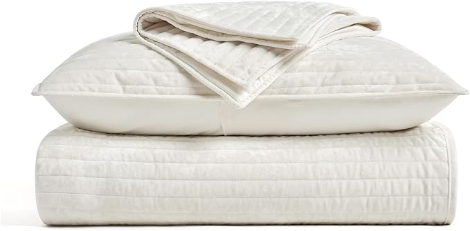 EVERGRACE Velvet Quilt Set California King 118'' x 106'', Luxurious Soft - Image 9