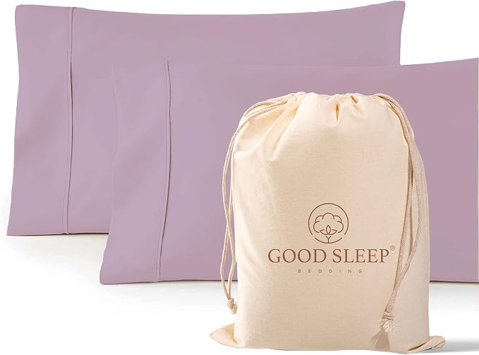 1000 TC Lavender Standard Pillowcases Set of 2 100% Egyptian Cotton Pillow Cases by GoodSleepBedding