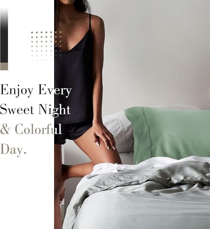WishSmile Cooling Queen Pillowcases Set of 2 Breathable Cool Silky Soft Rayon - Image 6