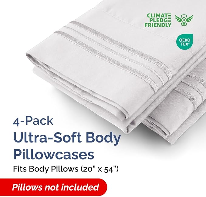 Body Pillowcases Set of 4-20x54 Long Body Pillow Case - Image 2
