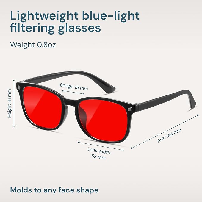 Gaoye Black with Red Lenses Blue Light Glasses - Image 4