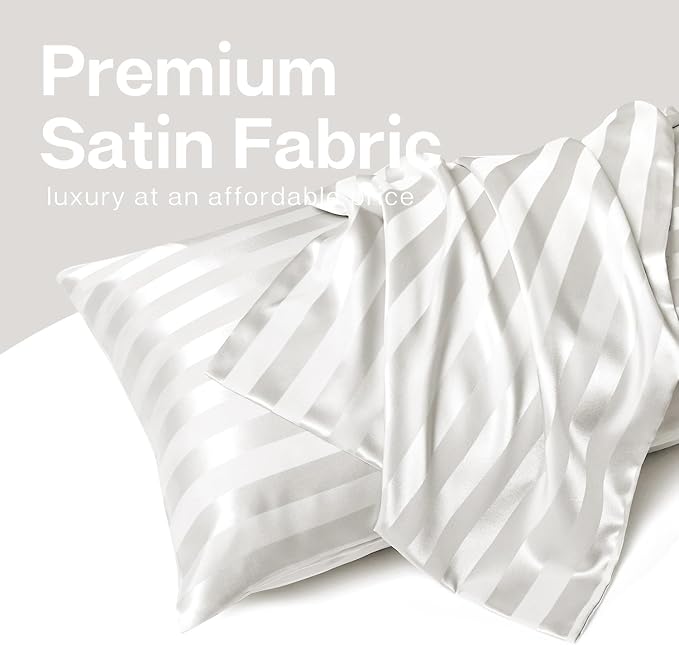 MR&HM Satin Pillowcase for Hair and Skin, Silk Satin Pillowcase 2 Pack - Image 3