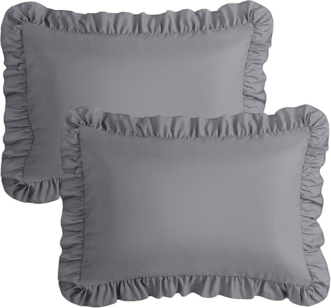 KKJIAF Ruffle Pillow Cases King Size Set of 2, Ruffled Pillow Covers - Image 7