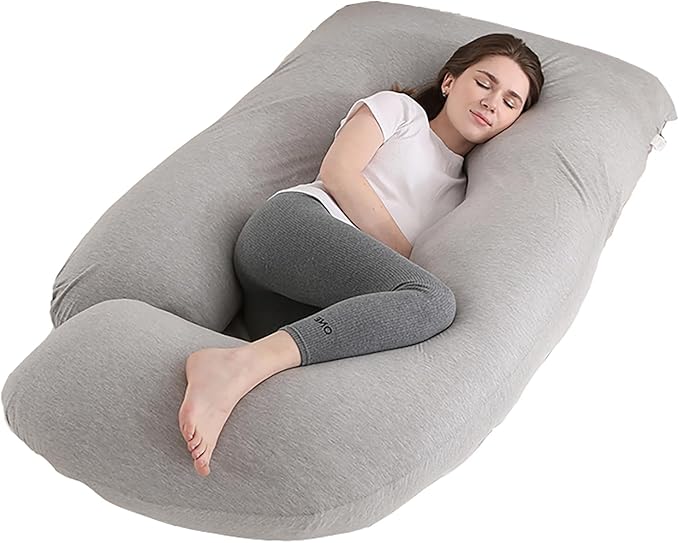 Jcickt Pregnancy Pillow J-Shaped Full Body Pillow, 59 inch Cool Fabric Easy to by Jcickt