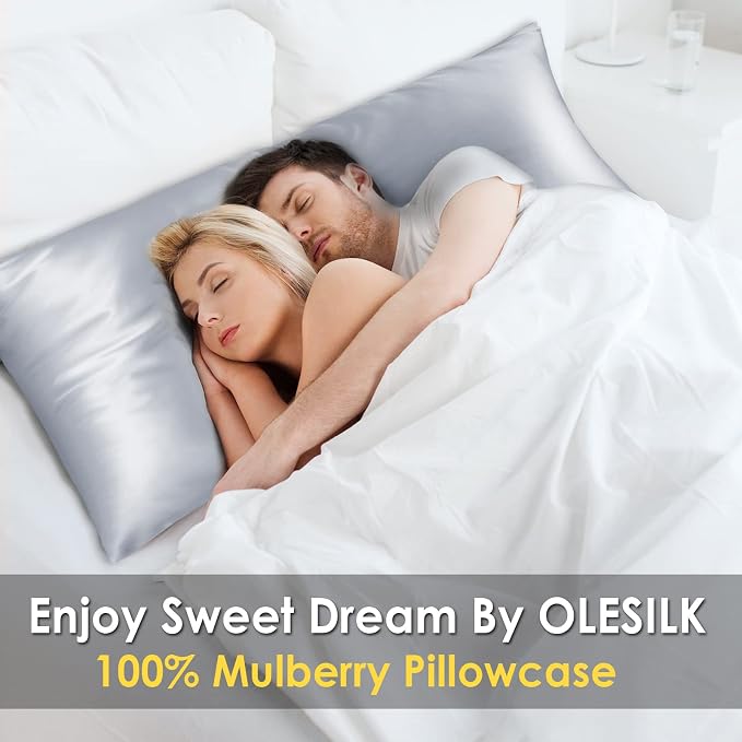 OLESILK Silk Body Pillowcase 20x54 Zippered: 100% Mulberry Silk - Image 3