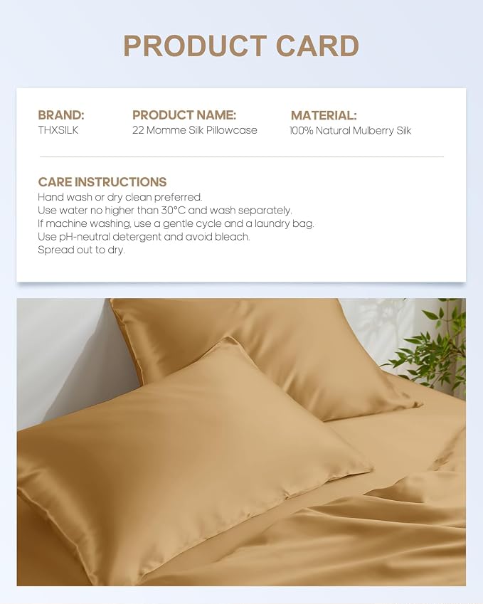 THXSILK 100% Pure Mulberry Silk Pillowcase - Image 8