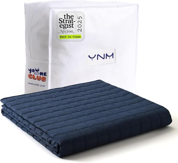 YnM Exclusive Weighted Blanket, Soothing Cotton, Smallest Compartments by YNM