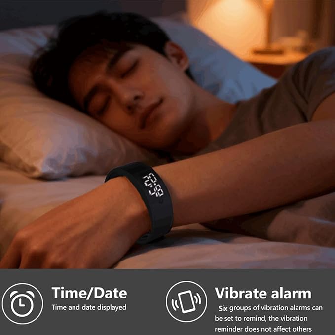 Vibrating Alarm Wristband Deaf People Watch Band Fit Sleeps Rise Silent Shock - Image 5