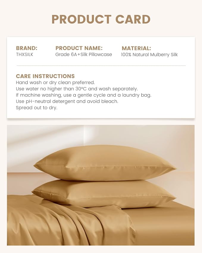 THXSILK Set of 2 100% Mulberry Silk Pillowcase - Image 8