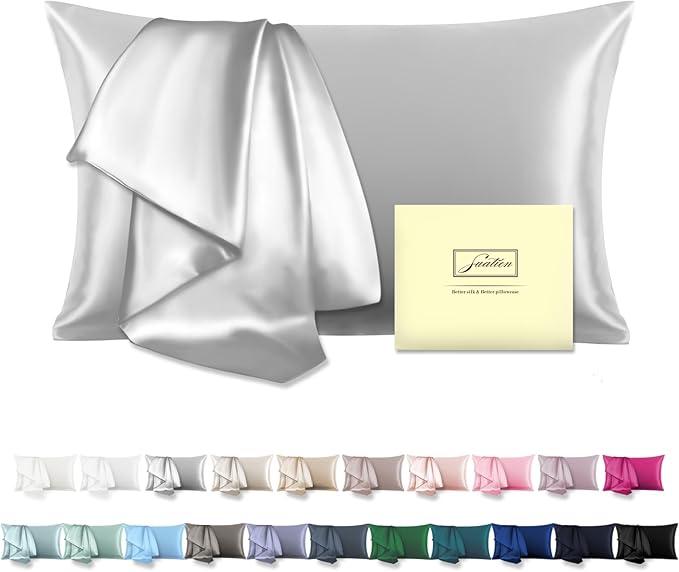 Mulberry Silk Pillowcase for Hair and Skin Standard Size 20"X 26" Pillow Case by Suatien